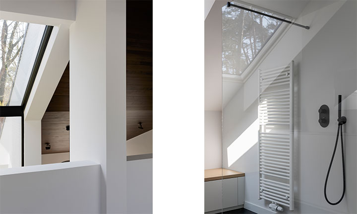 Detail van de renovatie en aanbouw van Villa K